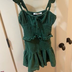 Green Smocked Impeccable Pig Dress